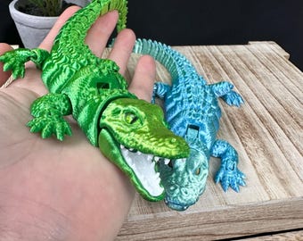 3D Printed Articulating Alligator - Realistic 3D Printed Toy With