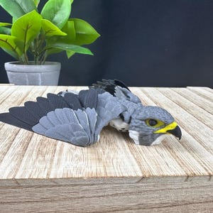 3D Printed Articulating Peregrine Falcon - Wings and Talons Articulate - Custom Colors - 3D Printed Toy image 8
