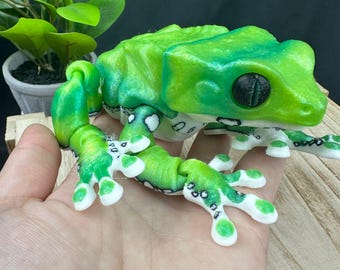 3D Printed Articulating Waxy Monkey Tree Frog - Realistic Animal