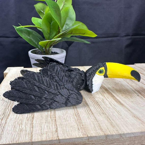 3Dプリント製オオハシ – 関節可動式のリアルな鳥、翼幅8インチ - Etsy 日本