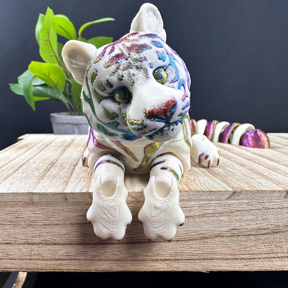 その他 Tiger Figurine 3D Printed Articulating Tigers - Custom Colors and Sizes