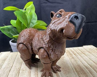 Capibara impreso en 3D - Figura articulada antiestrés - Decoración de escritorio