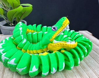 thumbnail image 2 of Rattlesnake Articulated Fidget Sensory Desk Art Mouth Opens And Closes... 2 of 14
