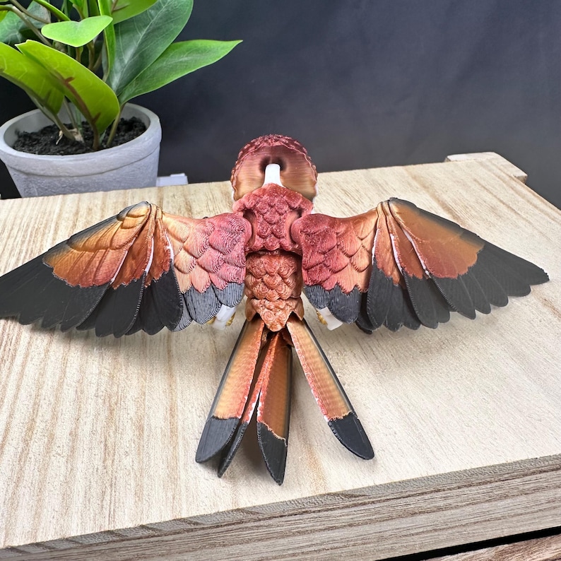 3D Printed Articulating Peregrine Falcon - Wings and Talons Articulate - Custom Colors - 3D Printed Toy Emberwood