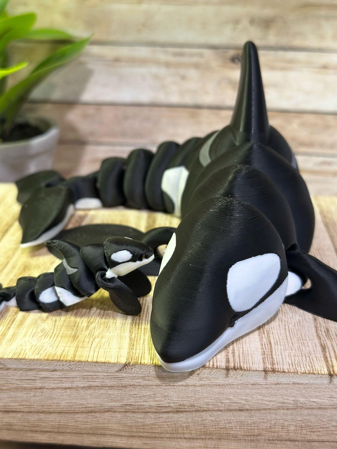 3D Printed Articulating Orca - Flexi Killer Whale - Large +