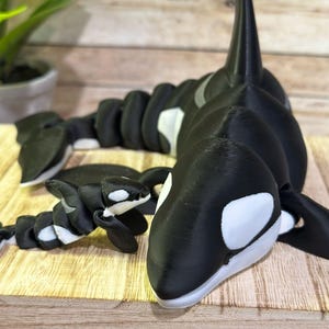 3D Printed Articulating Orca - Flexi Killer Whale - Large + Keychain Versions - Orca Gift