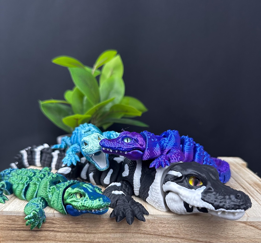 3D Printed Articulating Alligator - Realistic Flexi Toy With Opening ...