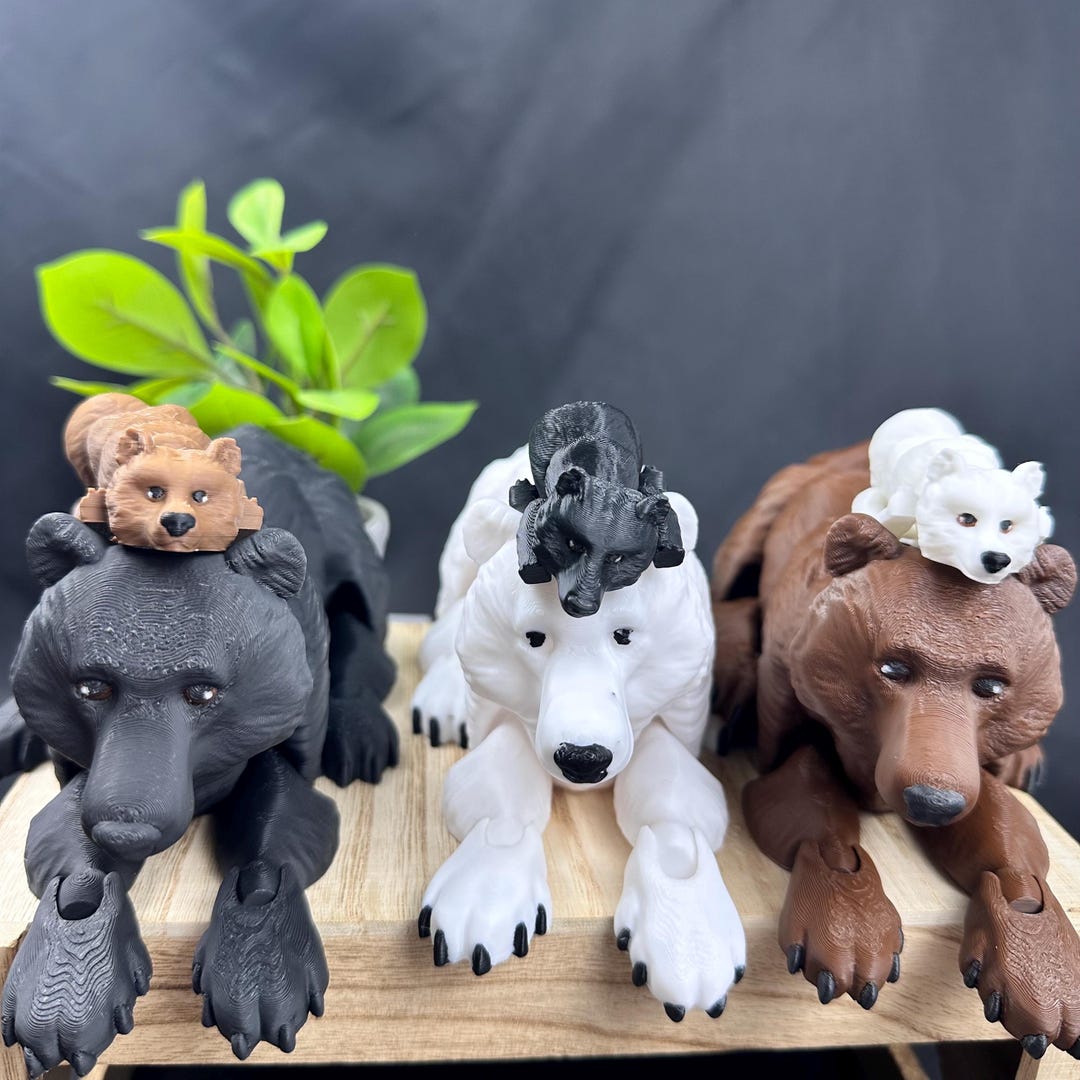 3D Printed Articulating Bears - Custom Colors and Sizes - Flexi Bears ...