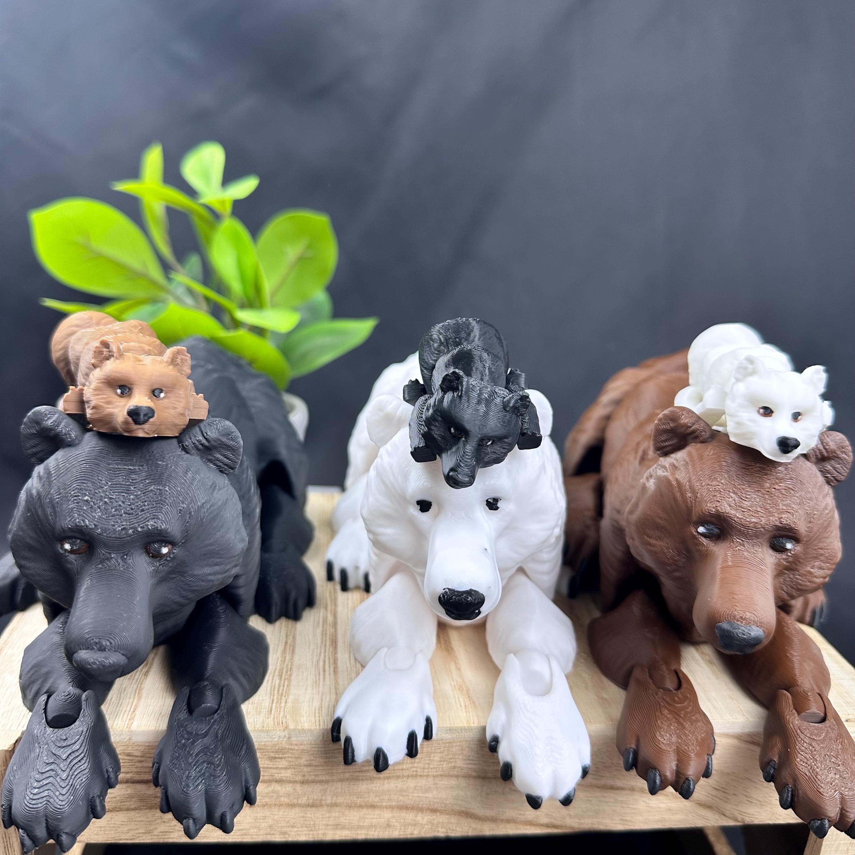 3D Printed Articulating Bears - Custom Colors and Sizes - Flexi