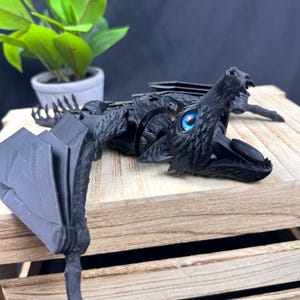 3D Printed Articulating Biting Bat -  Hangs Upside Down - Wings Extend