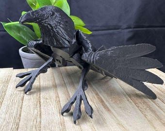 3D Printed Raven Decor: Articulating Wings - 12" Wingspan - 3D Printed Toy