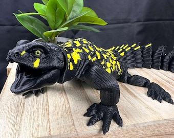 3Dプリントされた関節式トカゲ：口を開けるフレキシブルなトカゲ