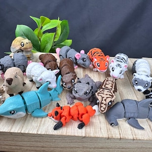 Adorable Mini Pocket Pets - Articulating Fidget Collectible Animals - 3D Printed Custom Selection