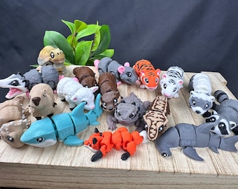 Adorable Mini Pocket Pets - Articulating Fidget Collectible Animals - 3D Printed Custom Selection