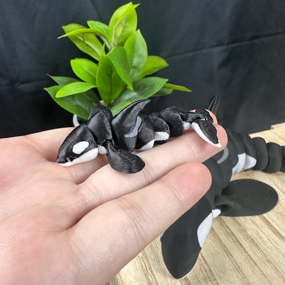 3D Printed Articulating Orca - Flexi Killer Whale - Large +