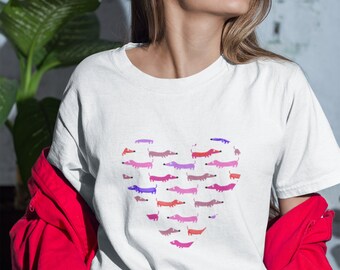 Dachshund Heart Shirt: Funny Weenie Dog Mom Gift