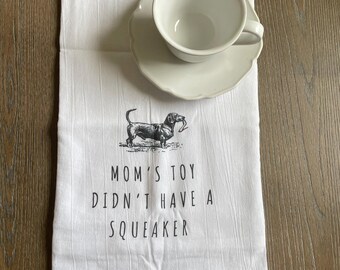 Funny Dachshund Tea Towel: Weiner Dog Kitchen Decor Gift