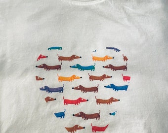 Comfort Colors Dachshund Shirt: Heart Weenie Dog Graphic Tee