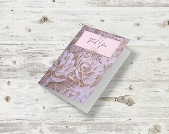 Bloemenbedankkaarten voor bruiloften: roze elegante briefjes, set van 30 inch