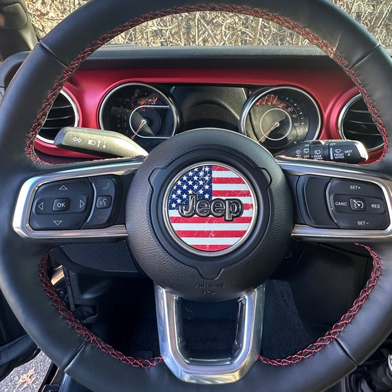 Jeep Wrangler/gladiator Steering Wheel USA Flag Decal Vinyl - Etsy