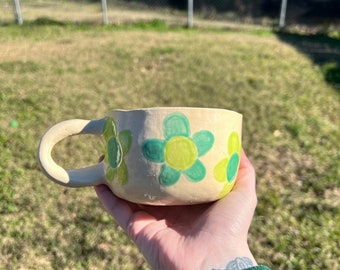 Handmade flower mug