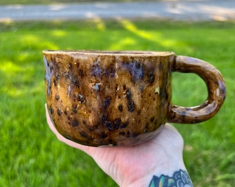 Handmade Pink and Brown Mug