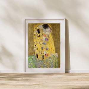 Gustav Klimt&#39;s The Kiss (1907–1908), Gustav Klimt Print, Symbolism Art Nouveau Painting, Klimt Reproduction, The Kiss Classic Wall Art