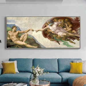 Michelangelo Buonarroti&#39;s The Creation of Adam (circa 1511), Famous Painting By Italian Artist, Renaissance Art, Vintage Classic Painting