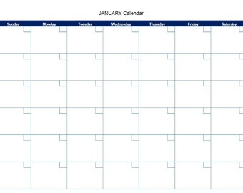 12 Month Blank Digital Printable Calendar PDF