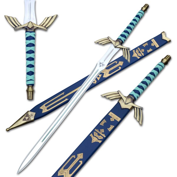 Custom Hand Made Forged Stainless Steel The LEGEND of ZELDA Skyward Links Master Sword with Scabbard Costume Armor Best Gift for Him Replica