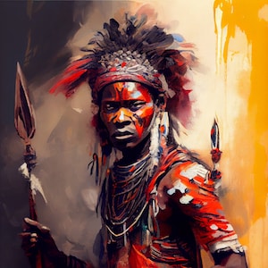 The Brave and Fearless Maasai Warrior -  Beautiful Art, Black Art, African Art, African History, Digital Print, Digital Download, Wall Art