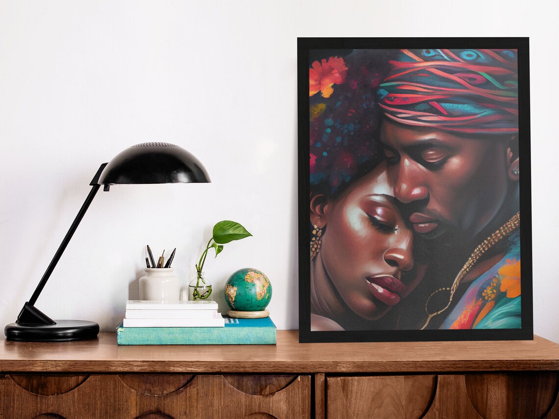 Soulmates Beautiful Art Black Love Digital Print Digital - Etsy