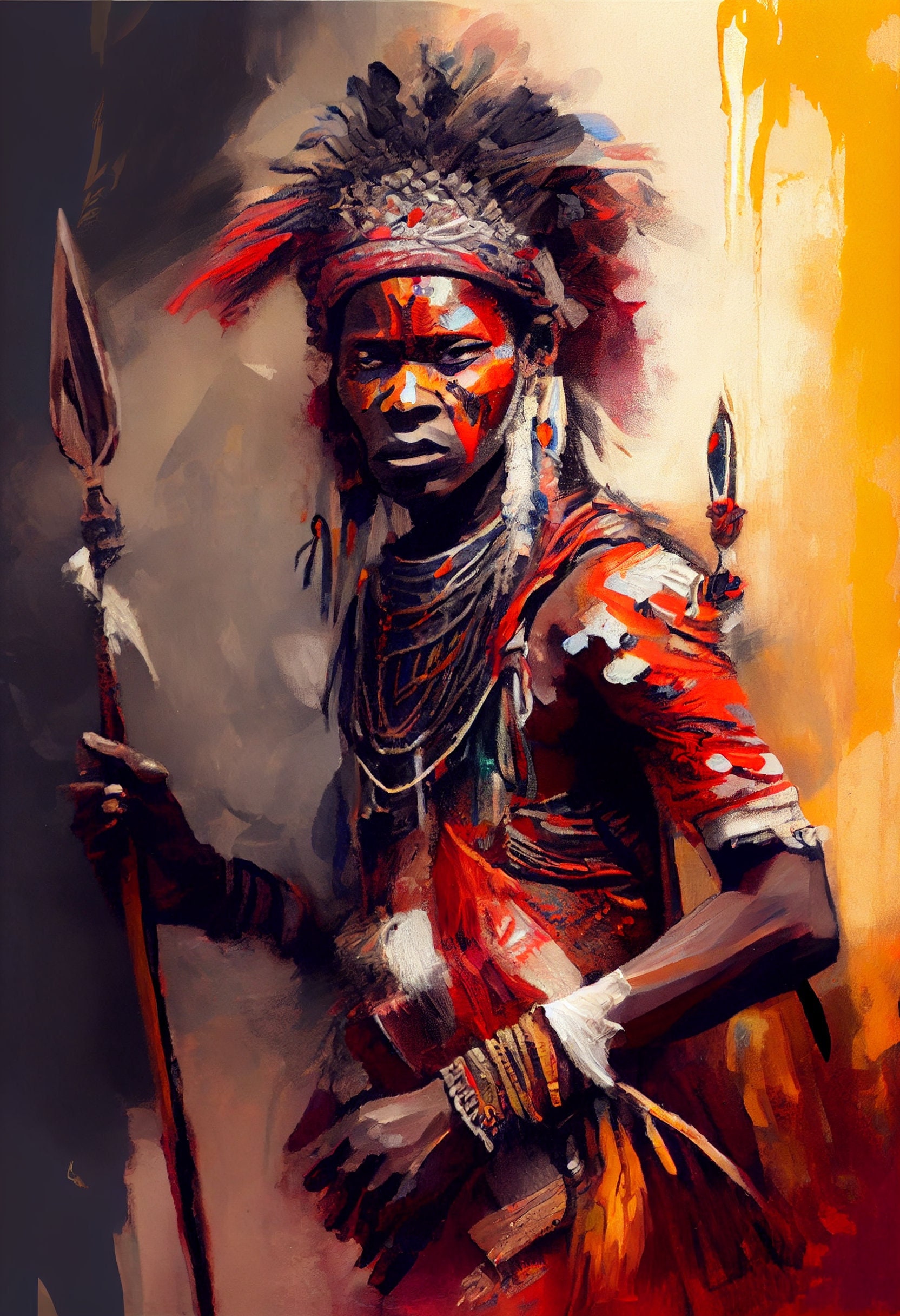 The Brave And Fearless Maasai Warrior Beautiful Art Black Art Il Fullxfull.4668002541 Byo1 