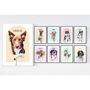 Pet Dog Portrait Custom and Personalised (Digital Download Only) Arch