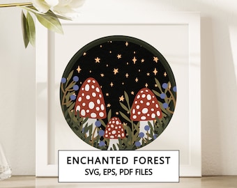 Enchanted Forest 3D Shadowbox SVG Cricut Project - Instant Digital Download