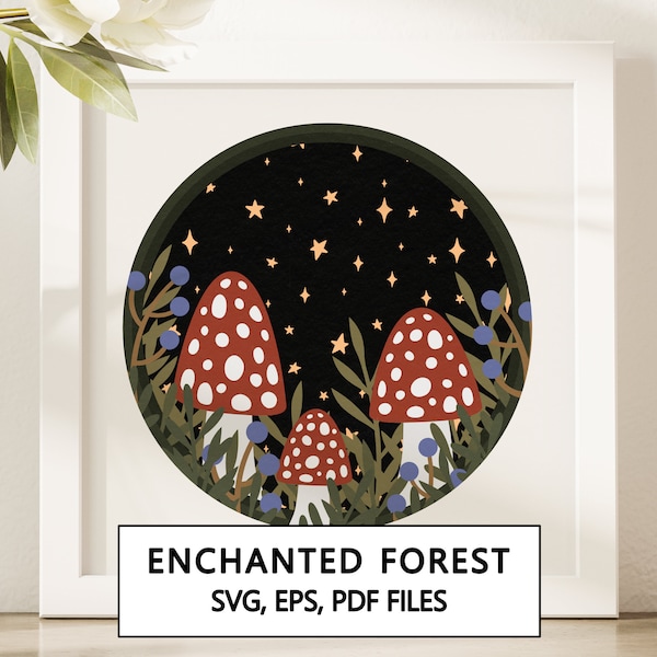 Enchanted Forest 3D Shadowbox SVG Cricut Project - Instant Digital Download Enchanted Forest 3D Shadowbox SVG Cricut Project - Instant Digital Download