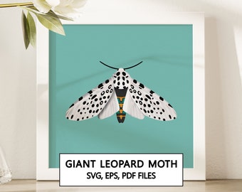 Géant Leopard Moth Shadowbox SVG Cricut Project - Téléchargement numérique instantané
