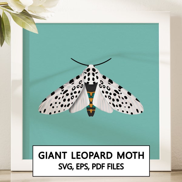 Giant Leopard Moth Shadowbox SVG Cricut Project - Instant Digital Download