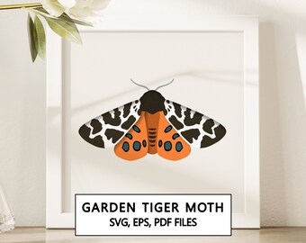Jardin tigre papillon de nuit Shadowbox SVG Cricut Project - téléchargement numérique instantané