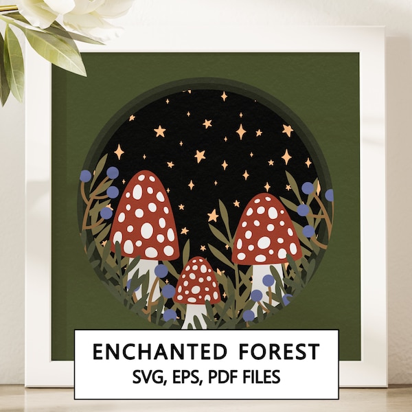 Enchanted Forest 3D Shadowbox SVG Cricut Project - Instant Digital Download