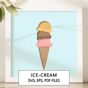 Icecream 3D Shadowbox SVG Cricut Project Cut Files