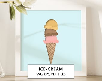 Icecream 3D Shadowbox SVG Cricut Project Cut Files