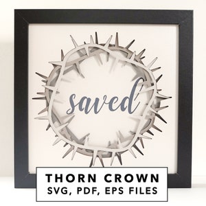 Thorn Crown Shadowbox 6 Layer SVG Cricut Projekt - Sofortiger digitaler Download