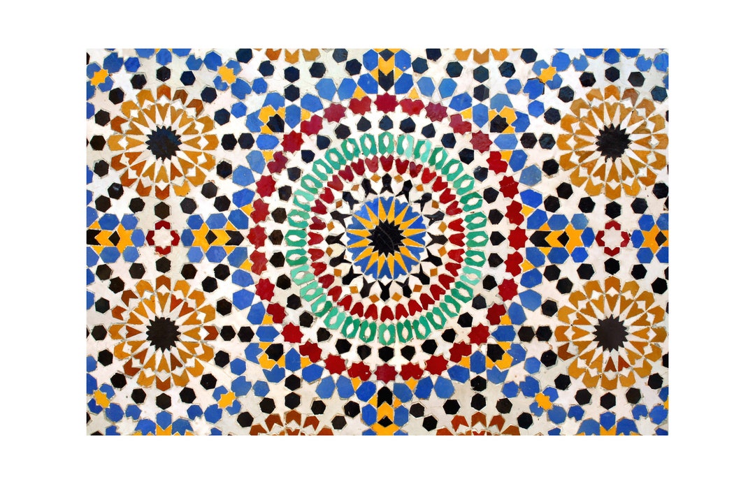 Moroccan Mosaic Art Print Moroccan Wall Art Moroccan Zellij Etsy Canada