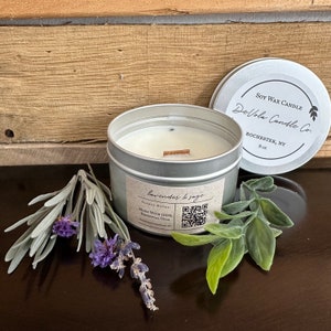 8oz Lavender & Sage Soy Candle | Essential Oils | Natural