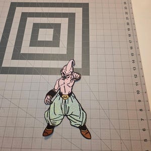Kid Buu Embroidered Patch: Dragon Ball Z Anime Villain, Large Iron-On