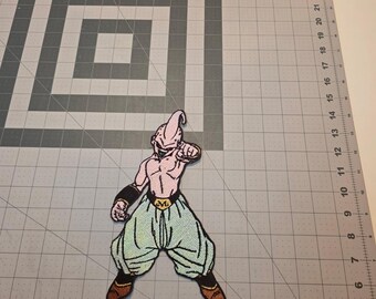Kid Buu Embroidered Patch: Dragon Ball Z Anime Villain, Large Iron-On