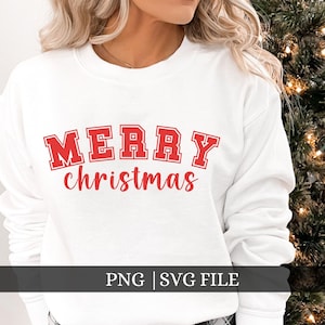 Merry Christmas SVG, Merry Christmas PNG, Varsity Christmas SVG, Christmas png, Retro Christmas svg, Merry Christmas Sweatshirt svg, Cricut