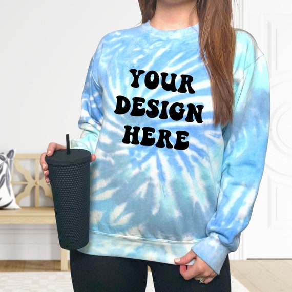 Tye Dye Crew Neck Blue Tie Dye Sweater Tye Dye Lightweight Jumper