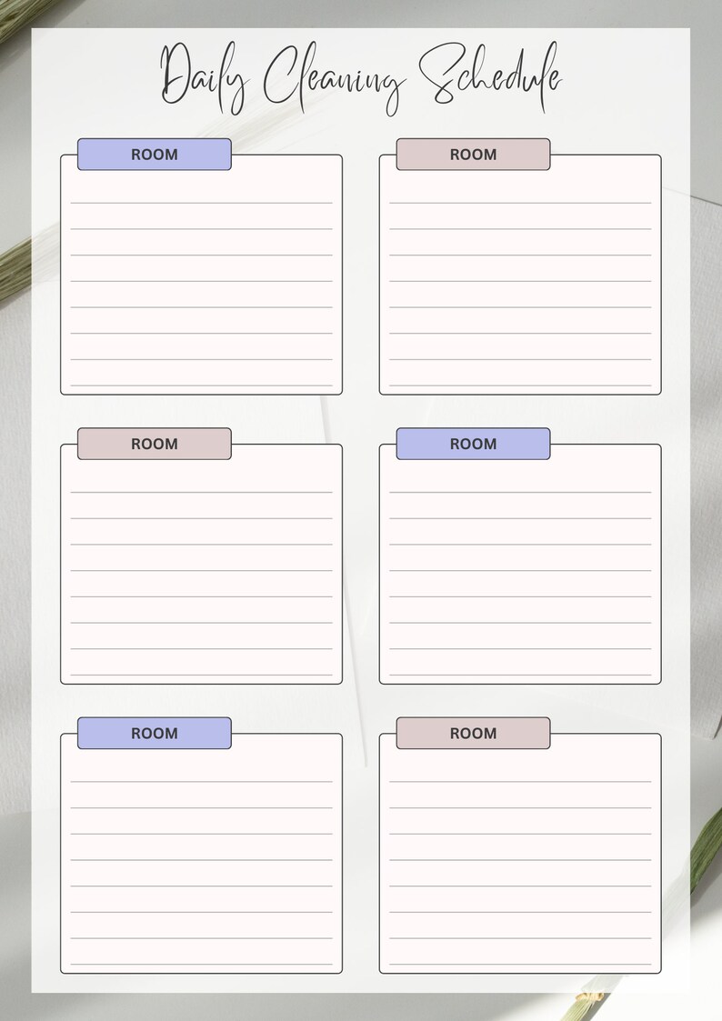 Editable Cleaning Schedule Printable Weekly, Monthly, Yearly Cleaning